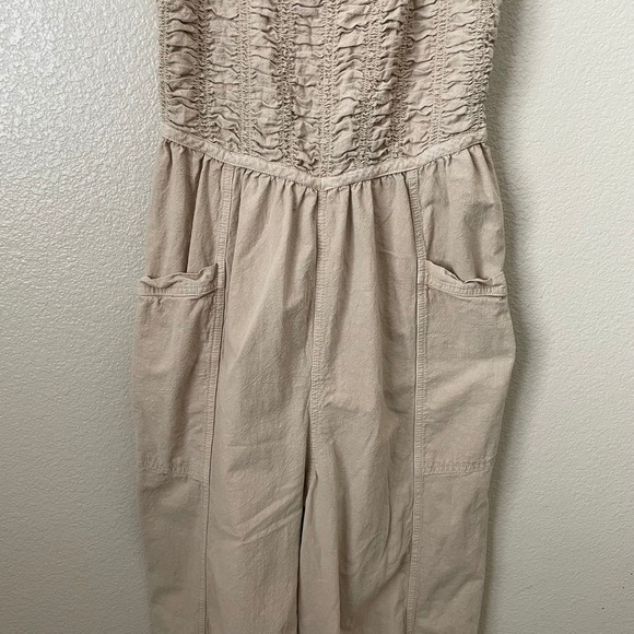 Free People Jumpsuit Womens XL  Forever and Always Ruched One Piece Wide Leg - Picture 7 of 14